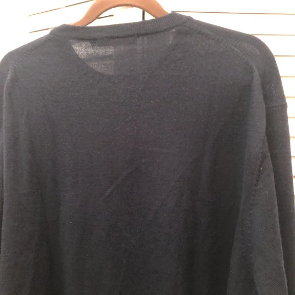 Stile Di Vita Italian Merino crew neck men navy sweater, XXL - Picture 2 of 9